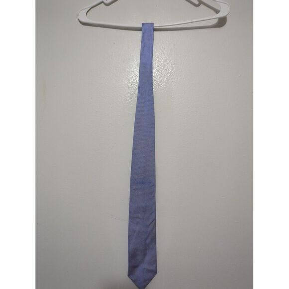 Hickey Freeman Mens Tie Blue Geometric Block Pattern - Picture 1 of 8